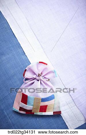 Stock Image - Korean luck pocket on hanji. Fotosearch