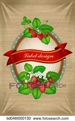 label design of strawberry plant View Large Photo Image Stock Image - label design of strawberry plant. Fotosearch