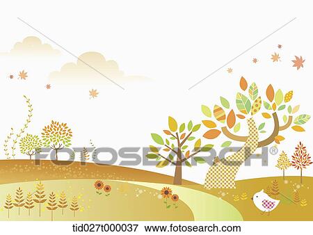 landscape illustration of autumn View Large Photo Image Stock Photo - landscape illustration of autumn. Fotosearch