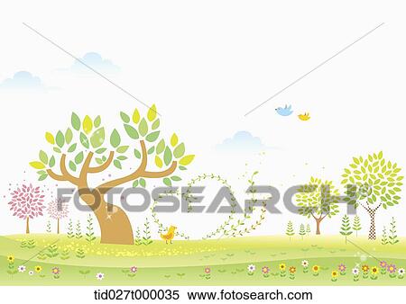 landscape illustration of summer View Large Photo Image Stock Photography - landscape illustration of summer. Fotosearch
