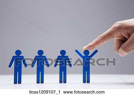 Stock Image - man pointing out a figure of person . Fotosearch