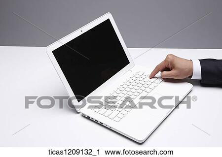 man pressing a button on the keyboard View Large Photo Image Stock Image - man pressing a button on the keyboard. Fotosearch