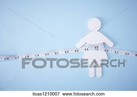 Stock Photo - measurement tape surrounding a woman shape made out of sugar. Fotosearch