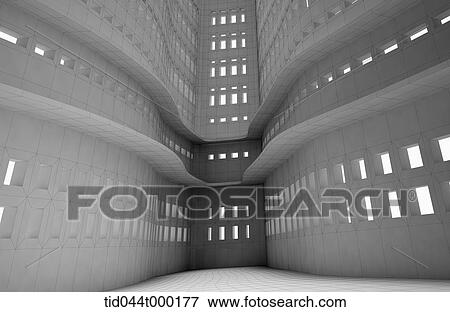 Stock Photo - modern interior design of different floors with many windows . Fotosearch