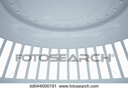 modern interior of windows with spaceship like ceiling View Large Photo Image Stock Image - modern interior of windows with spaceship like ceiling. Fotosearch