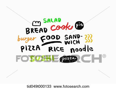 name of foods written in different fonts and colours View Large Photo Image Stock Image - name of foods written in different fonts and colours. Fotosearch