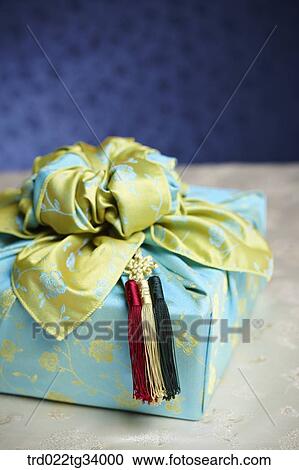 package wrapped in Korean traditional wrap View Large Photo Image Stock Image - package wrapped in Korean traditional wrap . Fotosearch