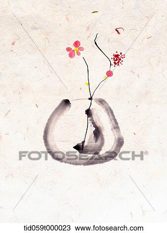painting of a flower in an glass vase View Large Photo Image Stock Image - painting of a flower in an glass vase. Fotosearch
