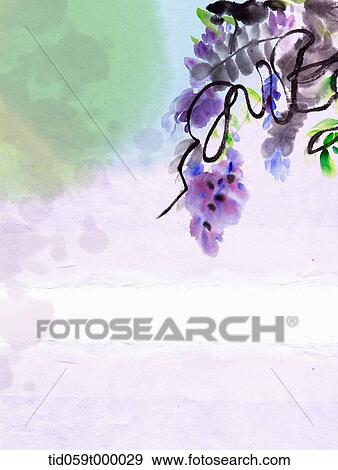 Stock Photo - painting of grape vine. Fotosearch