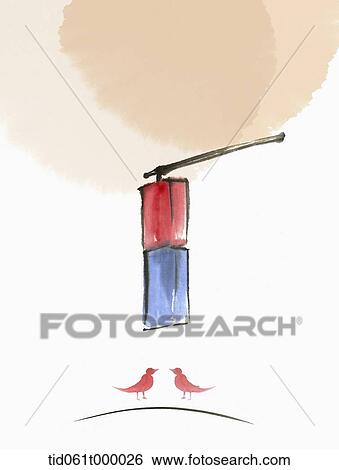 Stock Photograph - painting of Korean hanging light. Fotosearch