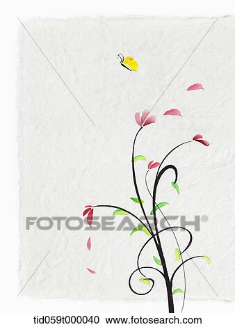 painting of red flowers with black stem View Large Photo Image Stock Image - painting of red flowers with black stem. Fotosearch