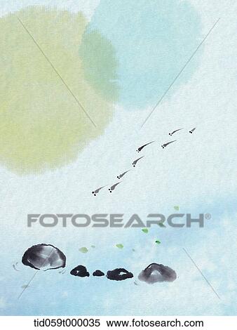 painting of stones in water View Large Photo Image Stock Photography - painting of stones in water. Fotosearch