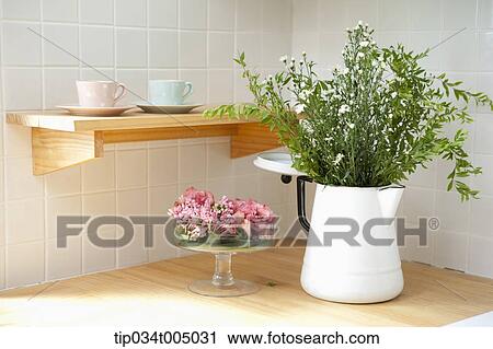 plant vases in a kitchen View Large Photo Image Stock Image - plant vases in a kitchen. Fotosearch