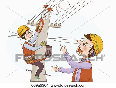 イラスト の 電気技師 仕事 で 高圧 ケーブル イラスト Ti069a5304 Fotosearch