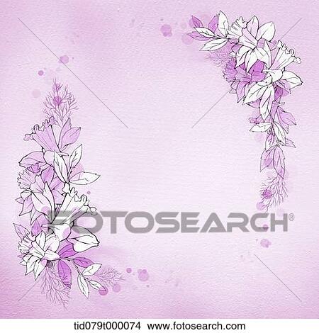 イラスト 花 フレーム 中に 紫色 イラスト Tid079t Fotosearch