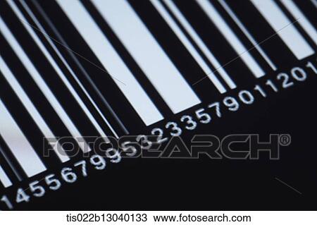 Drawing - a bar code number. Fotosearch