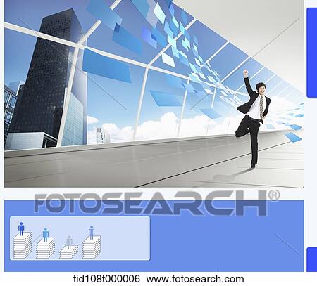 Stock Illustration - a business man cheering. Fotosearch
