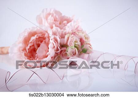 a flower with a pink ribbon View Large Illustration Stock Illustration - a flower with a pink ribbon. Fotosearch