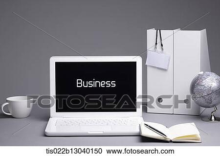 a laptop with the word business View Large Illustration Clipart - a laptop with the word business. Fotosearch