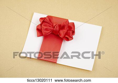Clip Art - a letter with red ribbon. Fotosearch