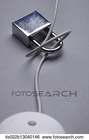 a lock and a wire View Large Illustration Stock Illustration - a lock and a wire. Fotosearch