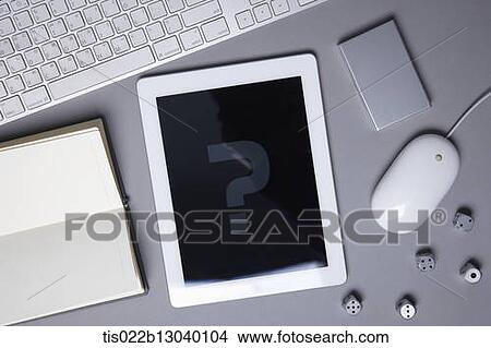 Stock Illustration - a tablet, a mouse and a keyboard. Fotosearch