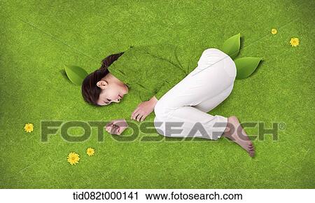 a woman sleeping on the grass View Large Illustration Clip Art - a woman sleeping on the grass. Fotosearch