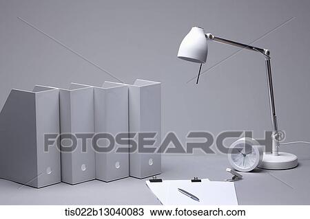 a work desk with folders View Large Illustration Drawing - a work desk with folders. Fotosearch