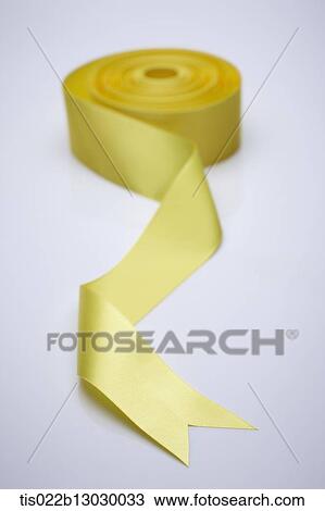 Drawing - a yellow ribbon. Fotosearch