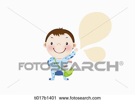 Clip Art - an illustration of a baby boy. Fotosearch