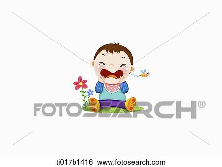 Stock Illustration - an illustration of a baby crying. Fotosearch