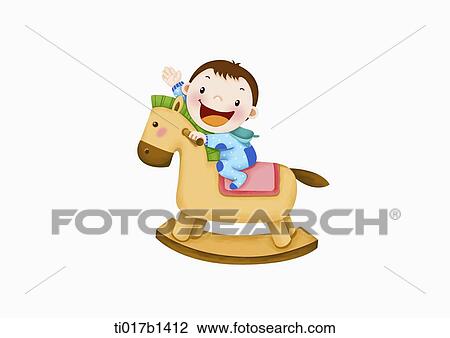 Drawing - an illustration of a baby playing. Fotosearch