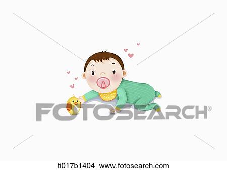 Stock Illustration - an illustration of a baby playing. Fotosearch