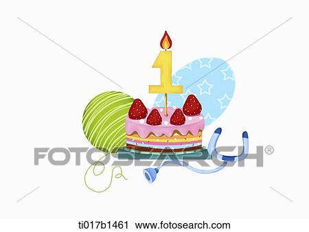 an illustration of a birthday cake View Large Illustration Clip Art - an illustration of a birthday cake. Fotosearch