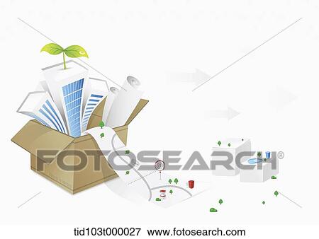 an illustration of a box with towers inside it View Large Illustration Stock Illustration - an illustration of a box with towers inside it. Fotosearch