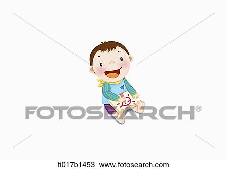 an illustration of a boy drawing View Large Illustration Drawing - an illustration of a boy drawing. Fotosearch
