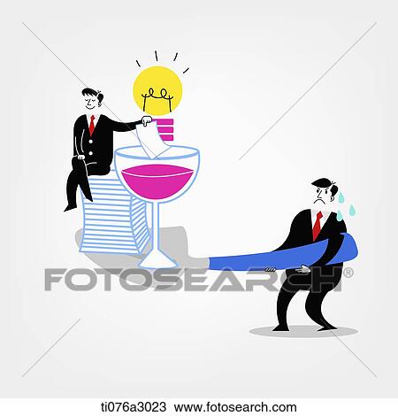 an illustration of a business man carrying another View Large Illustration Drawing - an illustration of a business man carrying another. Fotosearch