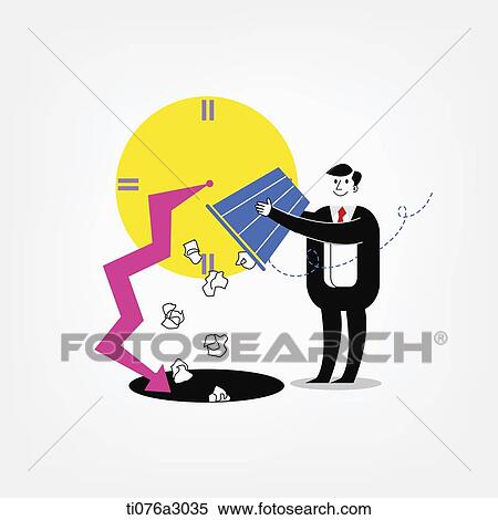 Stock Illustration - an illustration of a business man throwing away garbage. Fotosearch