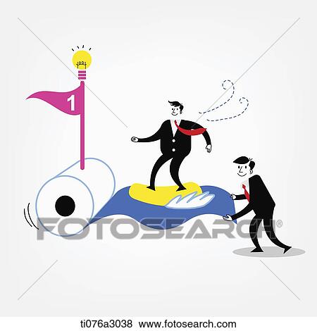 Stock Illustration - an illustration of a business man walking on toilet paper. Fotosearch