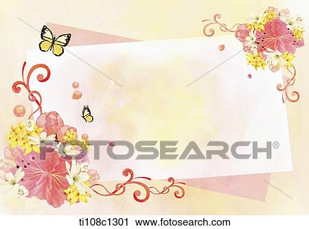 an illustration of a card with butterflies View Large Illustration Clip Art - an illustration of a card with butterflies. Fotosearch