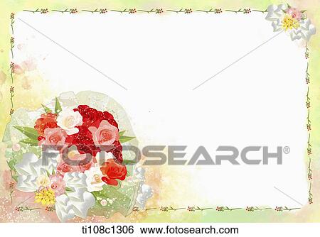 Stock Illustration - an illustration of a card with flowers. Fotosearch