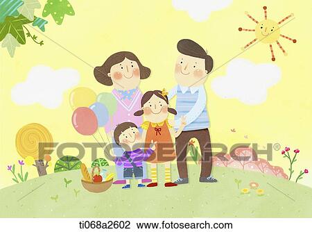 an illustration of a family View Large Illustration Drawing - an illustration of a family. Fotosearch