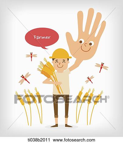 Clip Art - an illustration of a farmer. Fotosearch