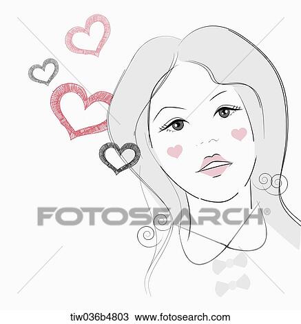 an illustration of a girl View Large Illustration Drawing - an illustration of a girl. Fotosearch