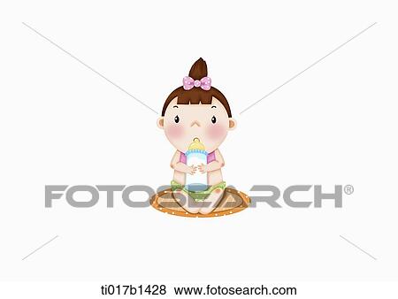 Stock Illustration - an illustration of a girl drinking. Fotosearch