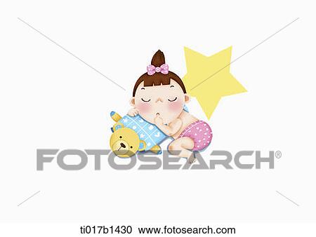 an illustration of a girl sleeping View Large Illustration Clipart - an illustration of a girl sleeping. Fotosearch