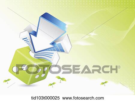 an illustration of a green dice with towers View Large Illustration Stock Illustration - an illustration of a green dice with towers. Fotosearch