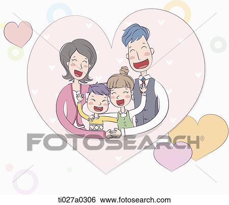 an illustration of a loving family View Large Illustration Stock Illustration - an illustration of a loving family. Fotosearch