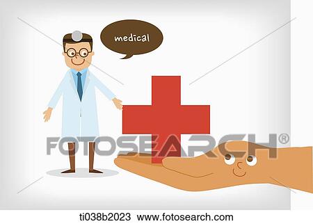 Drawing - an illustration of a medical doctor. Fotosearch