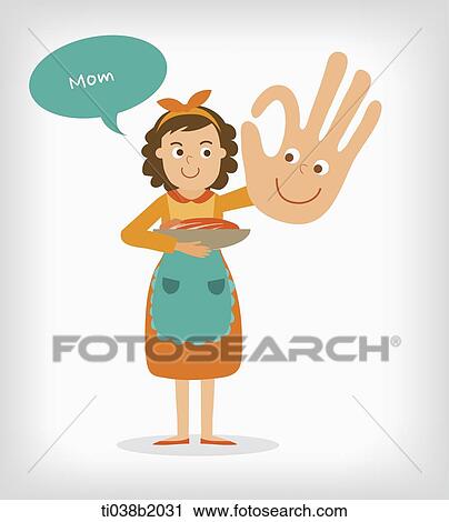 Clip Art - an illustration of a mother. Fotosearch